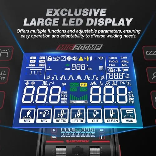 ARCCAPTAIN MIG205MP MIG Welder with Plasma Cutter, 9 IN 1 Welding Machine image 5