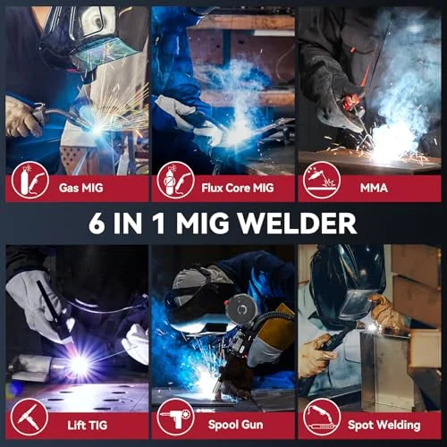 ARCCAPTAIN 250A MIG Welder 110V 220V 6 in 1 Aluminum Welding Machine MIG250 product details