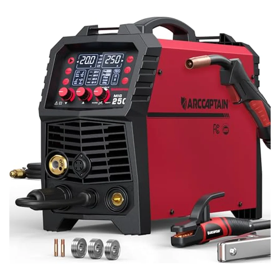 ARCCAPTAIN 250A MIG Welder 110V 220V 6 in 1 Aluminum Welding Machine MIG250