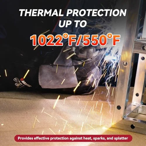 ARCCAPTAIN Welding Blanket 10x10FT, 1022 °F Heat Resistant Fabric Blankets product details