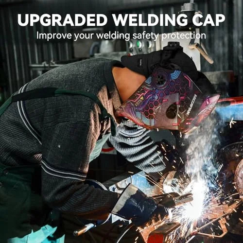 ARCCAPTAIN Reversible Welding Cap, Elastic Retractable Band, Black, 7 1/4 product details