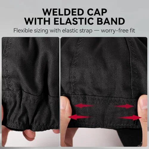 ARCCAPTAIN Reversible Welding Cap, Elastic Retractable Band, Black, 7 1/4 image 5