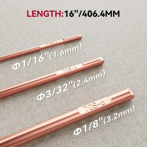 ARCCAPTAIN Mild Steel TIG Welding Rod ER70S-6, 3/32" X 16", 5LB image 3