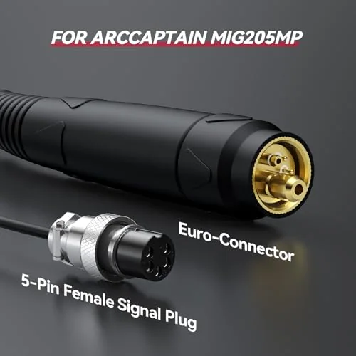 ARCCAPTAIN Spool Gun 5-Pin for Aluminum Welding 150A Euro Connection 10FT image 3