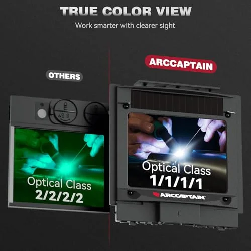 ARCCAPTAIN Auto Darkening Welding Helmet, Large View Welding Hood image 5