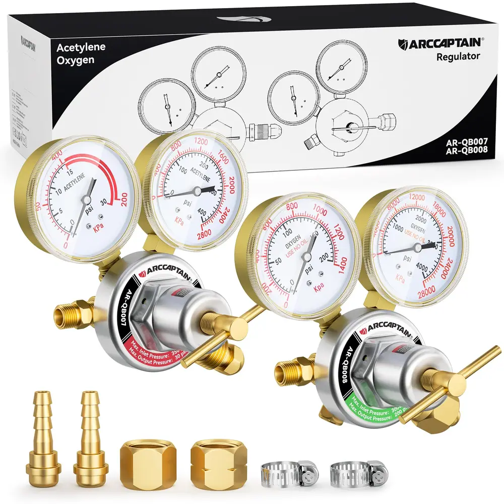 ARCCAPTAIN Oxygen Acetylene Regulators CGA540 CGA510 Set image 2