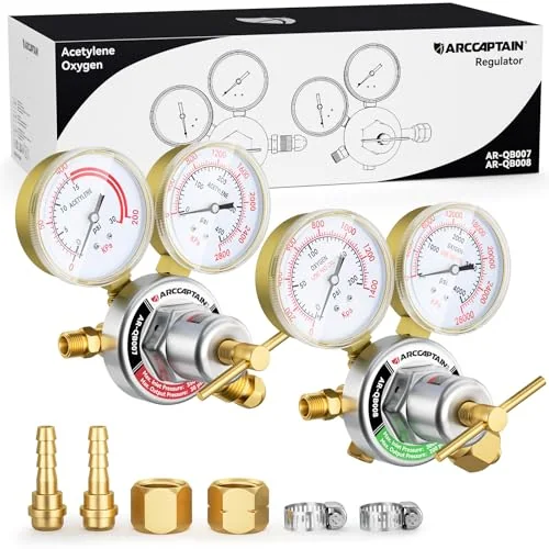 ARCCAPTAIN Oxygen Acetylene Regulators CGA540 CGA510 Set image 3