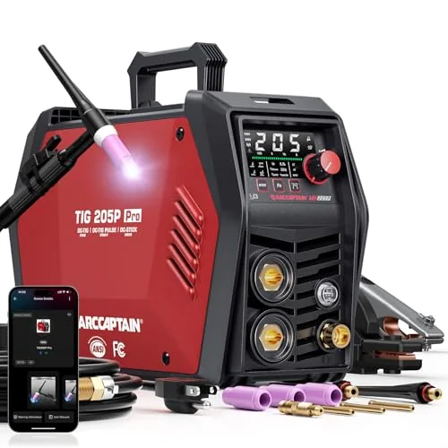 ARCCAPTAIN TIG 205P Pro Pulse Welder, 5 In 1 Welding Machine, 120V/240V image 2