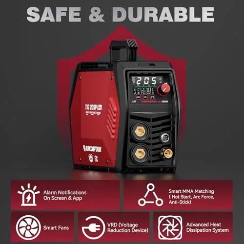 ARCCAPTAIN TIG 205P Pro Pulse Welder, 5 In 1 Welding Machine, 120V/240V image 6