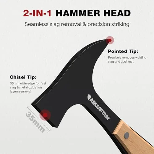 ARCCAPTAIN Welding Chipping Hammer with Wooden Handle image 5