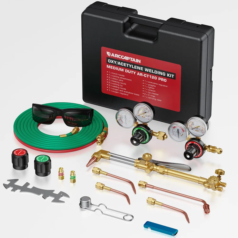 ARCCAPTAIN Medium Duty Oxy Acetylene Torch Kit with Hose and Regulators image 2