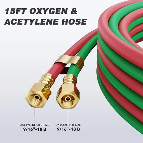 ARCCAPTAIN Medium Duty Oxy Acetylene Torch Kit with Hose and Regulators image 6