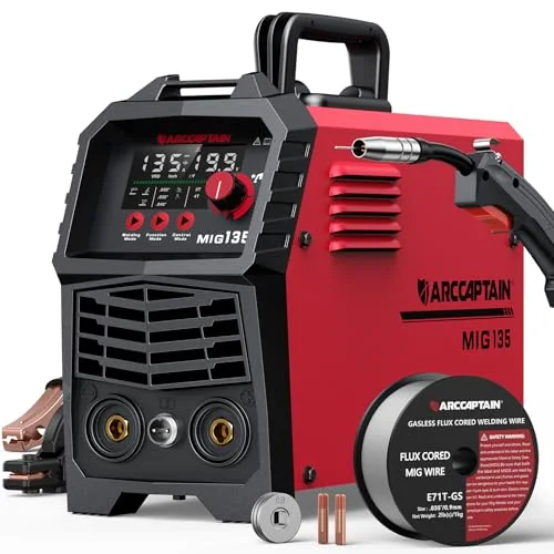 ARCCAPTAIN 135A Flux Core MIG Welder 110V 3-in-1 Gasless MIG Stick Lift TIG image 2