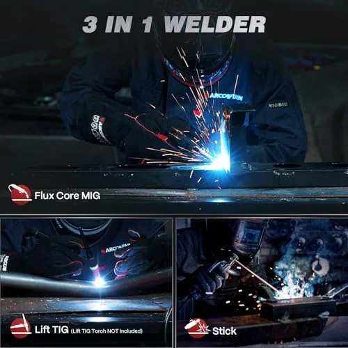 ARCCAPTAIN 135A Flux Core MIG Welder 110V 3-in-1 Gasless MIG Stick Lift TIG image 4