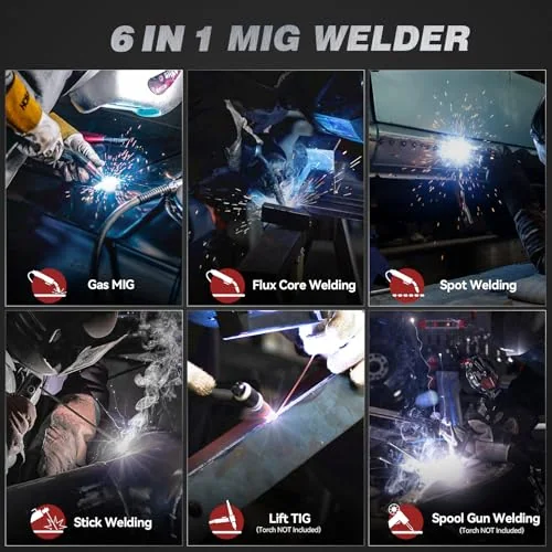 ARCCAPTAIN MIG165 Pro MIG Welder Machine 165A 120V 240V 6-in-1 Multiprocess image 3