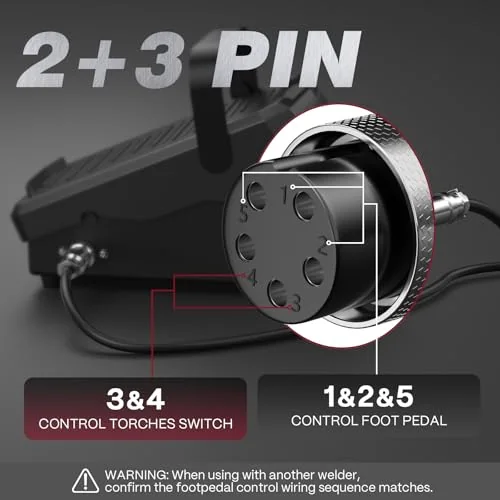 ARCCAPTAIN TIG Welding Foot Pedal, 5-Pin Remote Amp Control image 6
