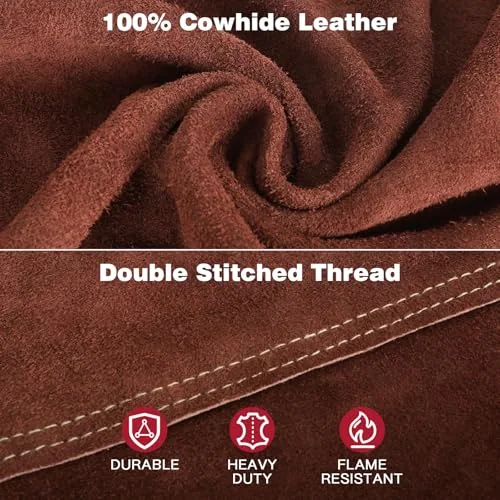 ARCCAPTAIN Leather Welding Jacket, FR Welder Jacket for Men Women product details
