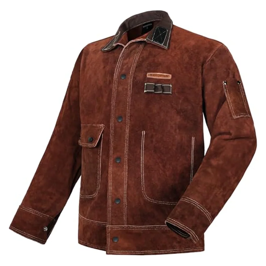 ARCCAPTAIN Leather Welding Jacket, FR Welder Jacket for Men Women
