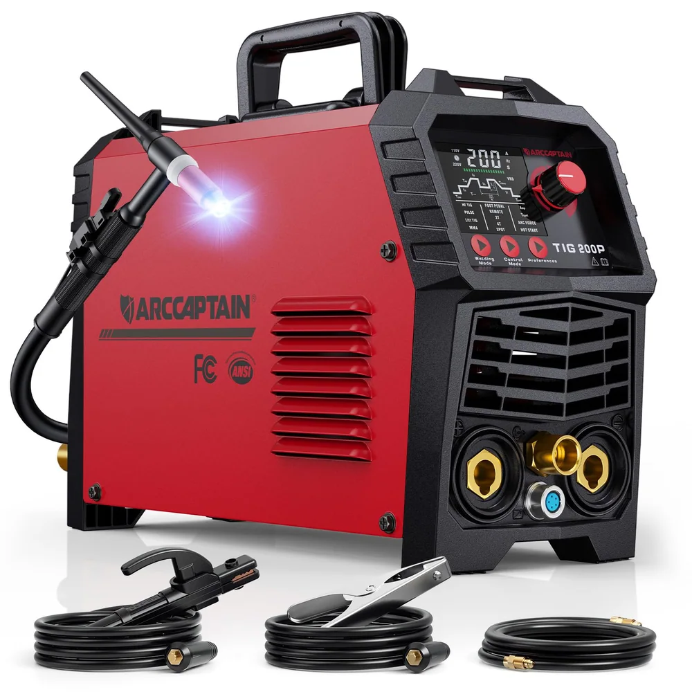 ARCCAPTAIN DC 5 In 1 TIG Welder With Pulse, 200A HF/Lift/Pulse/Spot TIG/MMA image 2