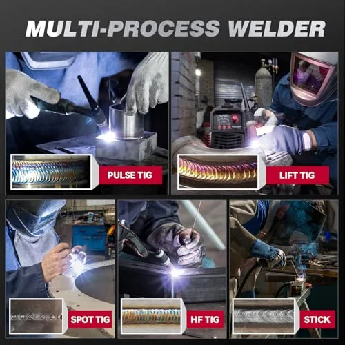 ARCCAPTAIN DC 5 In 1 TIG Welder With Pulse, 200A HF/Lift/Pulse/Spot TIG/MMA image 5