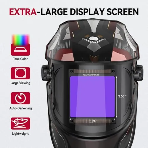 ARCCAPTAIN Welding Helmet, 3.94"×3.66" Auto Darkening Welding Hood image 5