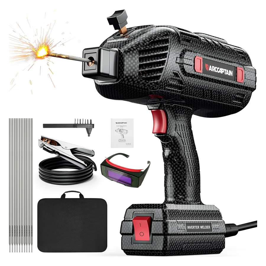 ARCCAPTAIN 120A Handheld Welder, 110V Portable Welding Machine with Goggles