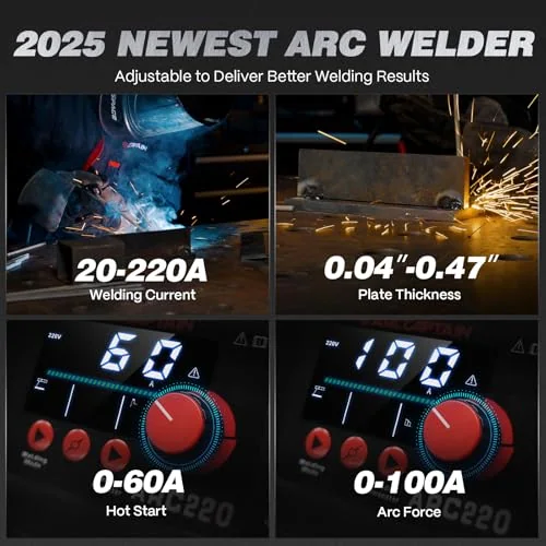 ARCCAPTAIN 220A Stick Welder, 110V/220V ARC/Lift TIG Welding Machine image 4
