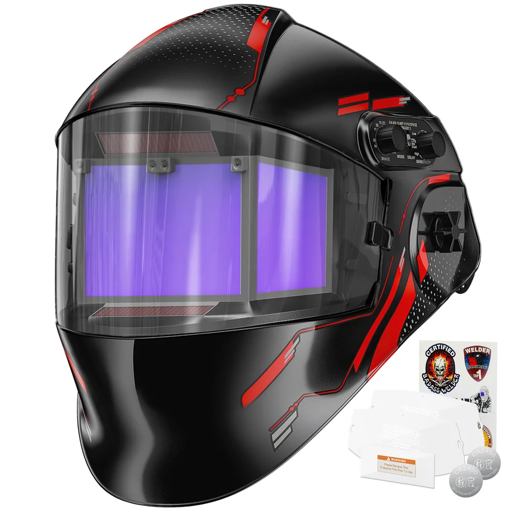 ARCCAPTAIN 180° Panoramic View Auto Darkening Welding Helmet, Welding Hood image 2