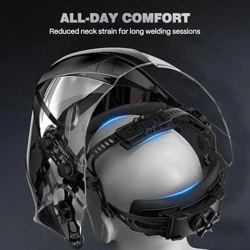 ARCCAPTAIN 180° Panoramic View Auto Darkening Welding Helmet, Welding Hood image 6