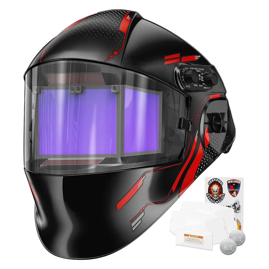 ARCCAPTAIN 180° Panoramic View Auto Darkening Welding Helmet, Welding Hood