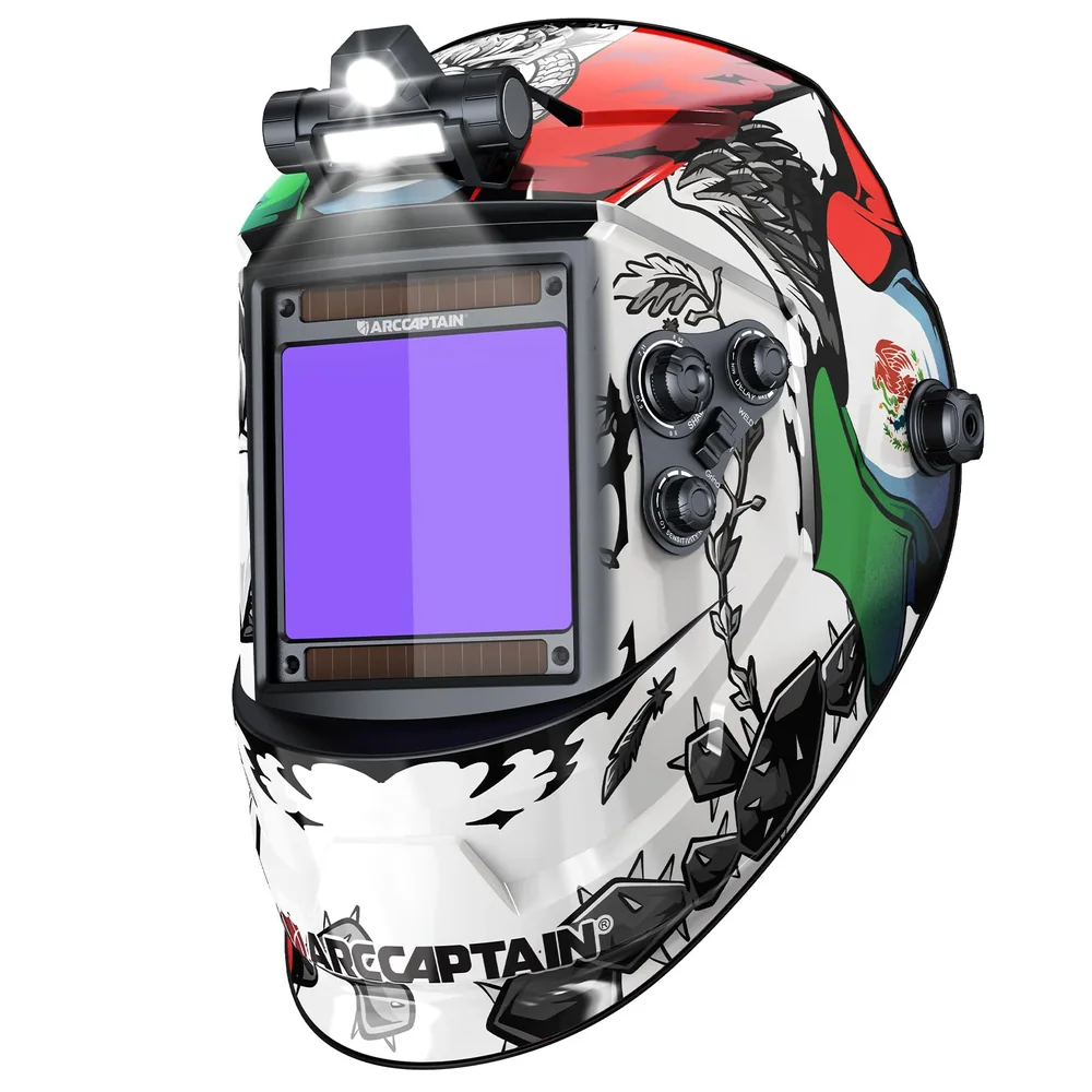 ARCCAPTAIN Auto Darkening Welding Helmet with Light, 3.94"X3.66" Large View product details