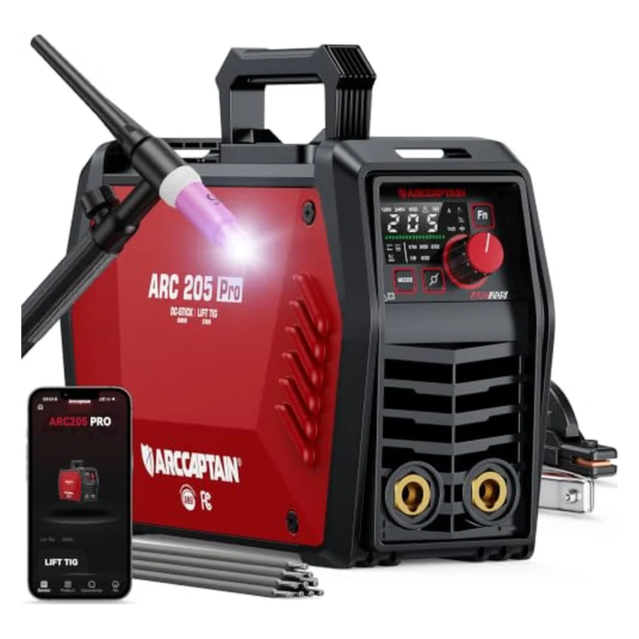 ARCCAPTAIN 205A Stick/Lift TIG Welder with Torch, 120V/240V Welder Machine
