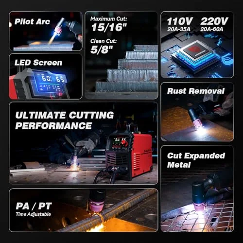 ARCCAPTAIN 60A Plasma Cutter Machine, Non-Touch Pilot Arc, 110V/220V image 3