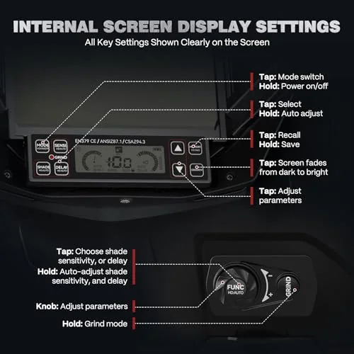 ARCCAPTAIN Intelligent Auto-Darkening Welding Helmet, 180° True Color Hood image 5