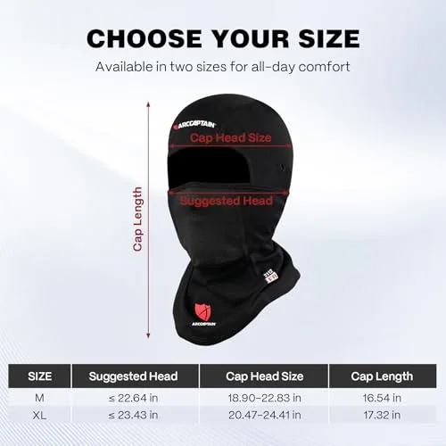 ARCCAPTAIN FR Balaclava, 7oz Arc Rated Face Mask, NFPA 2112 CAT2, Black image 6