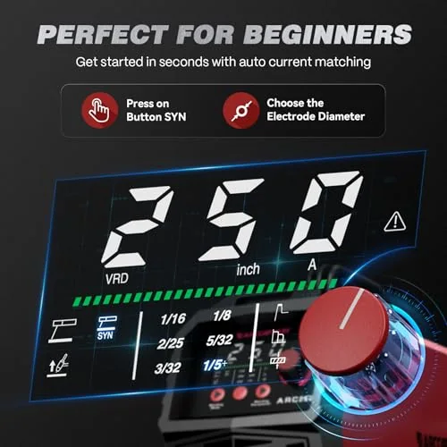 ARCCAPTAIN 250A Stick Welder, 230V MMA/Lift TIG Welding Machine 10PCS Rods image 4
