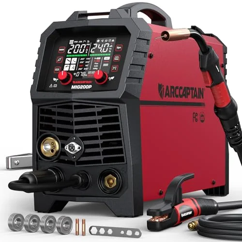 ARCCAPTAIN Pulse MIG Welder 200A Aluminum Welding Machine 110V 220V MIG200P product details
