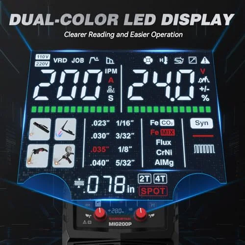 ARCCAPTAIN Pulse MIG Welder 200A Aluminum Welding Machine 110V 220V MIG200P image 5