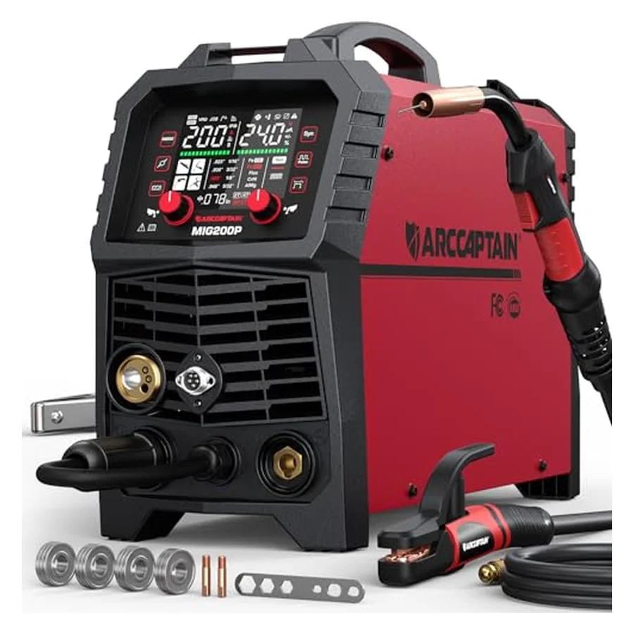 ARCCAPTAIN Pulse MIG Welder 200A Aluminum Welding Machine 110V 220V MIG200P