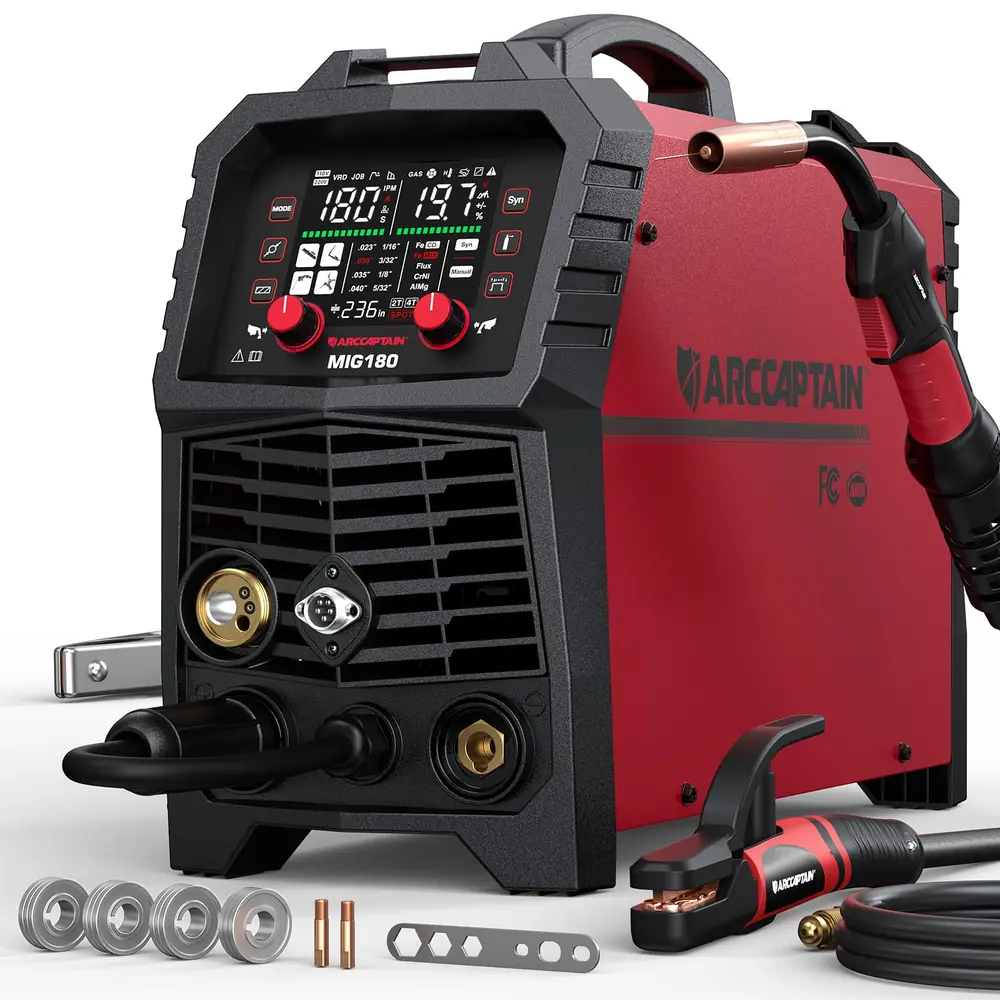 ARCCAPTAIN 180A MIG Welder 110V 220V 6 in 1 Multiprocess Welder Machine image 2
