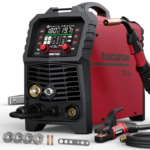 ARCCAPTAIN 180A MIG Welder 110V 220V 6 in 1 Multiprocess Welder Machine image 3