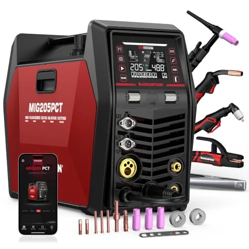 ARCCAPTAIN MIG205PCT MIG Welder with Plasma Cutter, 8 IN 1 Welding Machine image 2
