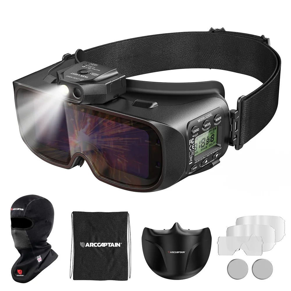 ARCCAPTAIN Auto-Darkening Welding Goggles Kit with LED Light, Shade 3/5-13 image 2