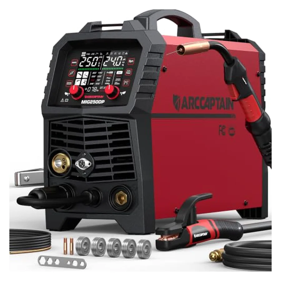 ARCCAPTAIN Double Pulse MIG Welder 250A 8-in-1 Aluminum Welding MIG250DP