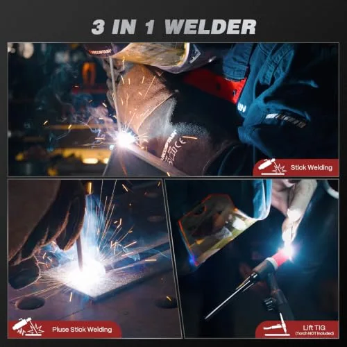ARCCAPTAIN 205A Pulse Stick Welder, ARC/Lift TIG Welding Machine 10PCS Rods image 3