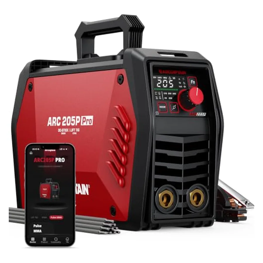 ARCCAPTAIN 205A Pulse Stick Welder, ARC/Lift TIG Welding Machine 10PCS Rods