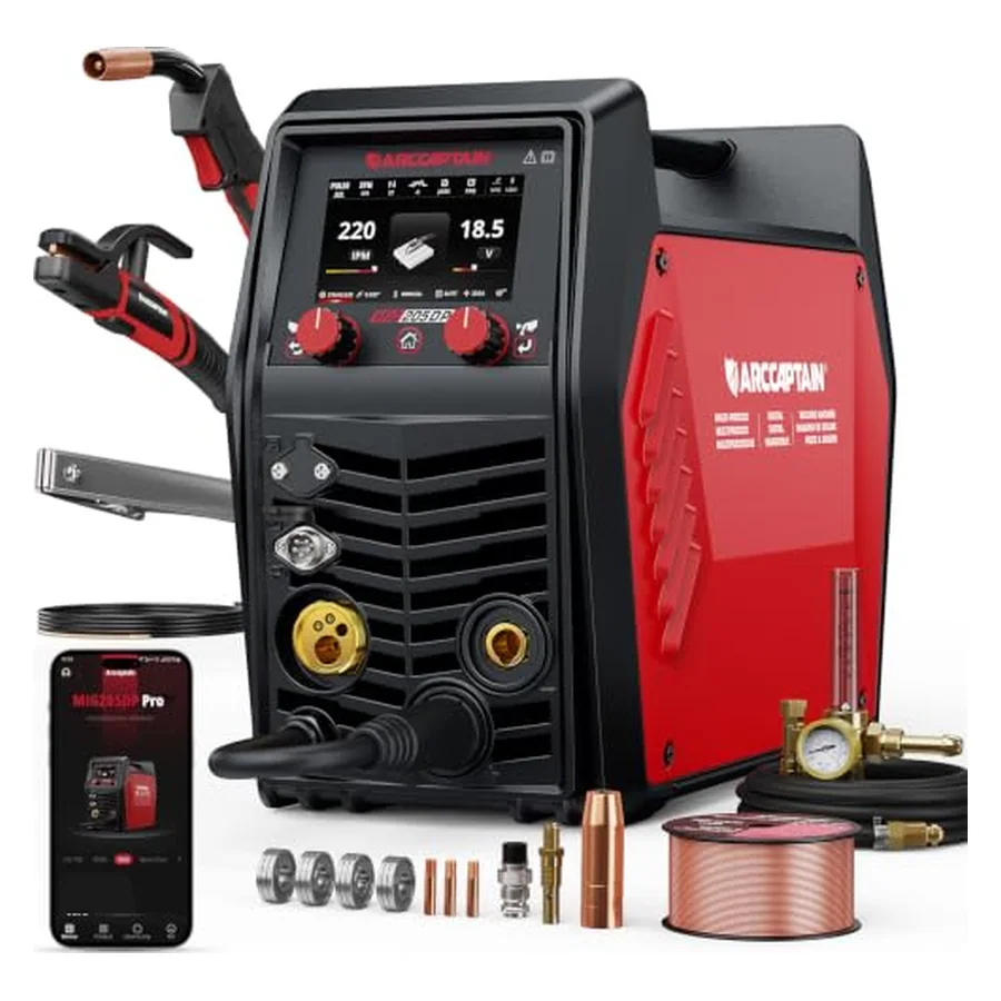 ARCCAPTAIN MIG205DP Pro Dual Pulse MIG Welder 205A 8-in-1 Aluminum Welding