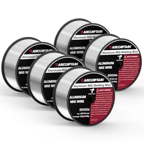 ARCCAPTAIN Magnesium Aluminum Welding Wire ER5356 .035" MIG Welding Wire, 1 Pound Spool x 5 product details