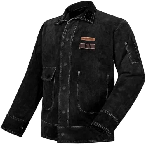 ARCCAPTAIN Leather Welding Jacket, FR Welder Jacket for Men Women product details